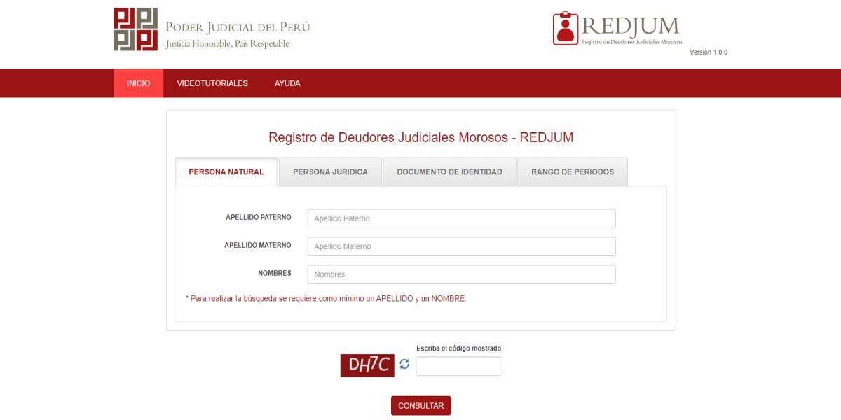 En el Registro de Deudores Judiciales Morosos (REDJUM) puede encontrar una relación de los deudores que han sido calificados como tal por el Poder Judicial (Imagen: Poder Judicial)