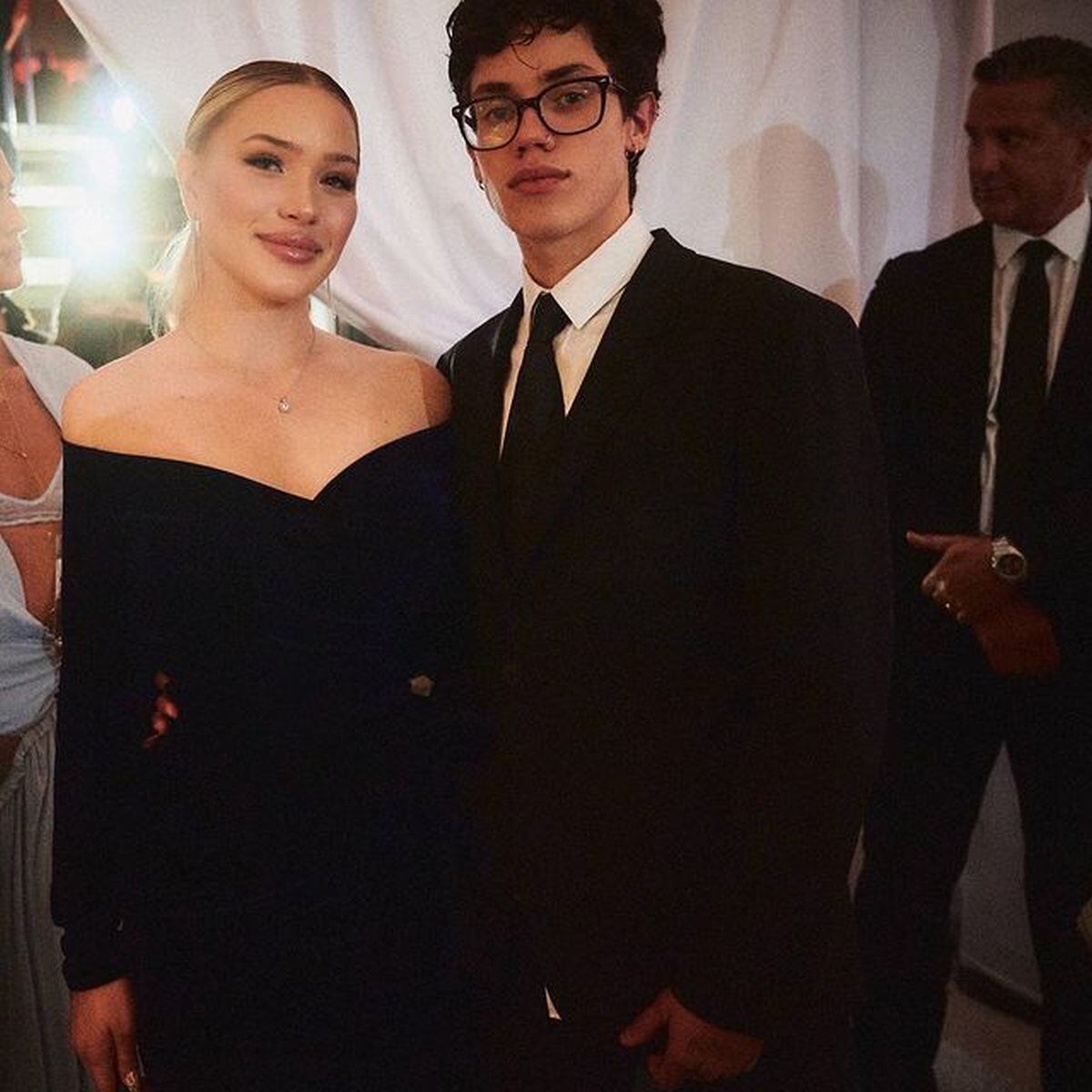 Junto a Bobryk, su novia, en la boda de su papá Marc y la paraguaya Nadia Ferreira (Foto: Ryan Muñiz / Instagram)