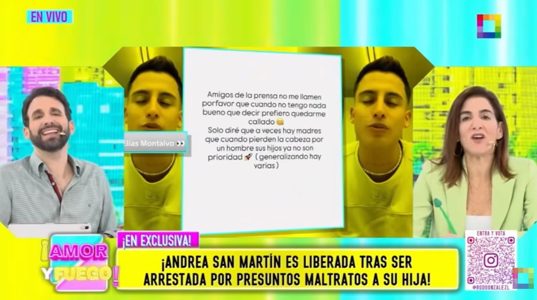 El conductor de TV señaló que el exchico reality no debería hablar sin pruebas