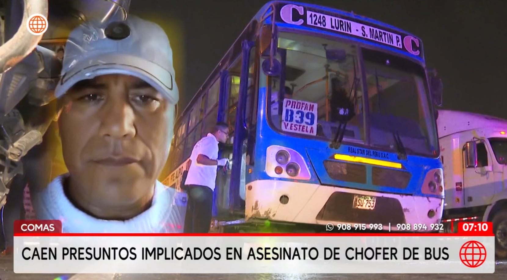 Malaquías Segundo Céspedes Huisa, conductor de la empresa de transporte 'Real Star', fue asesinado.