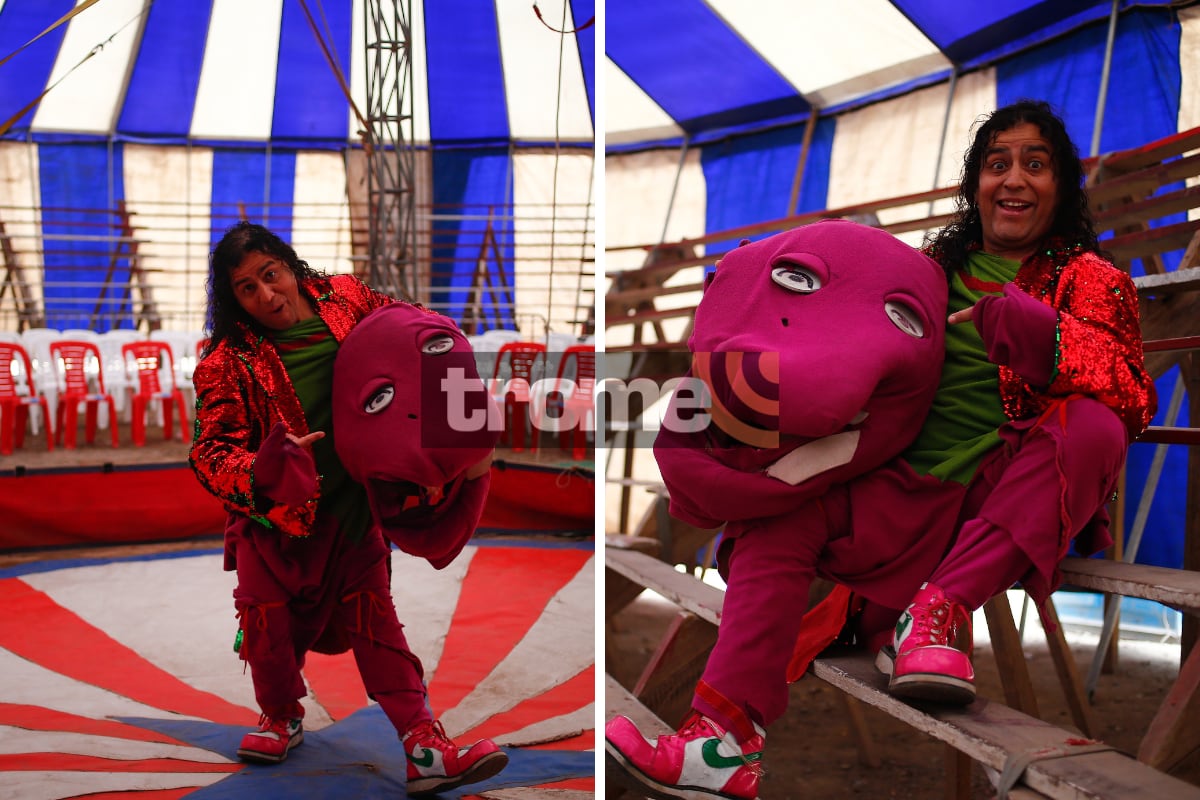 Artista creó el gracioso personaje de 'Barny Achorao' en Los Olivos. Foto: Hugo Curotto