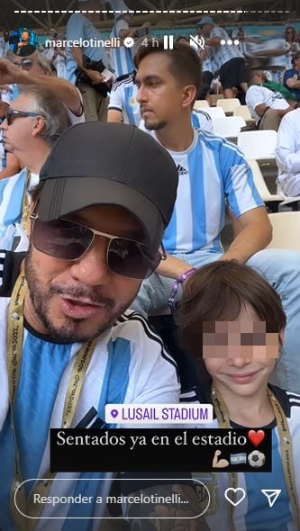 Marcelo Tinelli asistió al debut de la albiceleste en Qatar 2022 con su hijo Lolo. (Foto: Captura de Instagram)