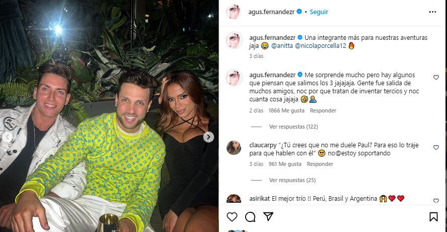 Nicola Porcella y su salida nocturna con Anitta en México