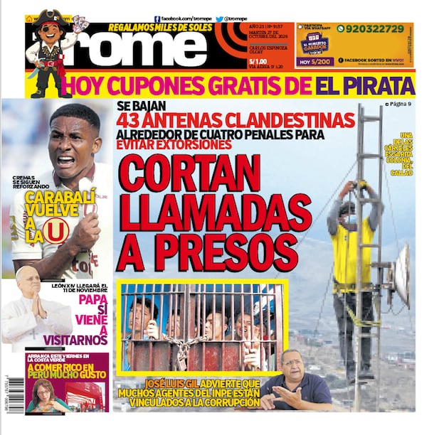 Portada Trome martes 27 de octubre del 2026