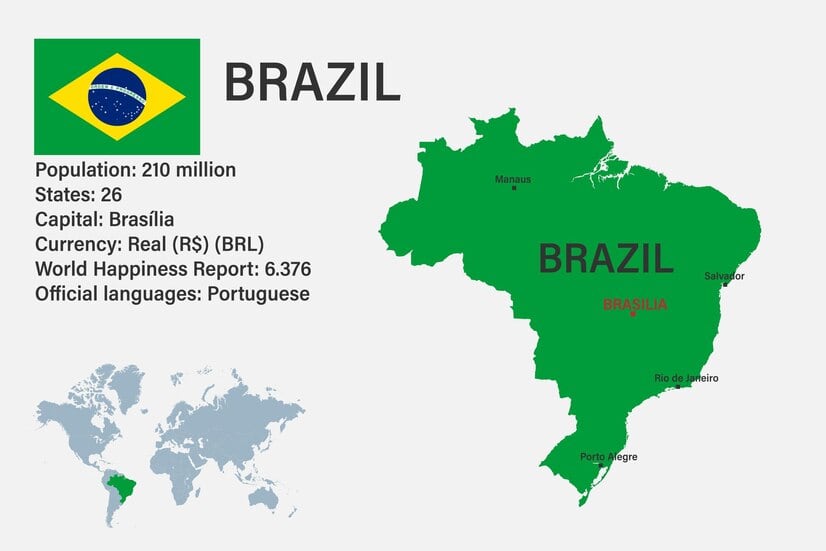 Mapa de Brasil. Foto: ¡Stock.