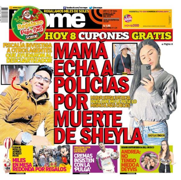 Portada impresa de Trome del sábado 23 de noviembre de 2024