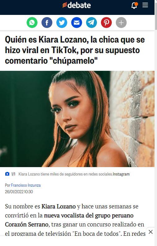 Kiara Lozano, la integrante de Corazón Serrano que es viral en TikTok
