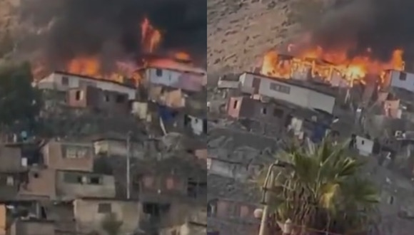 TROME | Independencia: Incendio arrasa varias viviendas en lo alto de un cerro (Canal N)