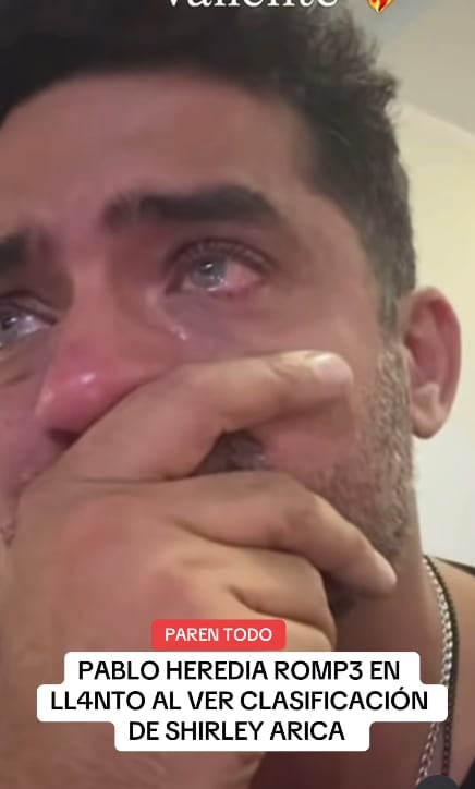 Pablo Heredia llora descosoladamente al ver que Shirley Arica pasó a la final de 'La Granja vip'.