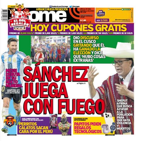 SÁNCHEZ JUEGA CON FUEGO