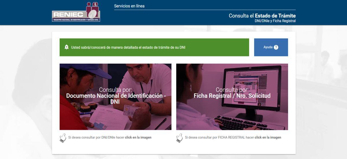 El Reniec ha habilitado una plataforma que permite consultar el estado del trámite de tu DNI (Imagen: Reniec)