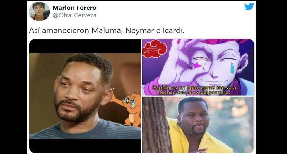 Los memes por el escándalo entre Neymar, Maluma y Natalia Barulich. (Twitter)