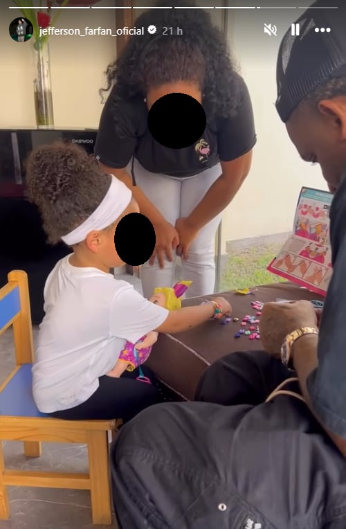 Jefferson Farfán y su menor hija vuelven a verse luego de varios meses.