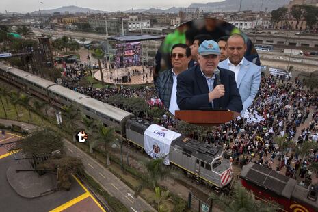 ¡Trenes gringos para Lima! López Aliaga presentó locomotoras donadas y lanzó duros mensajes contra el Gob...