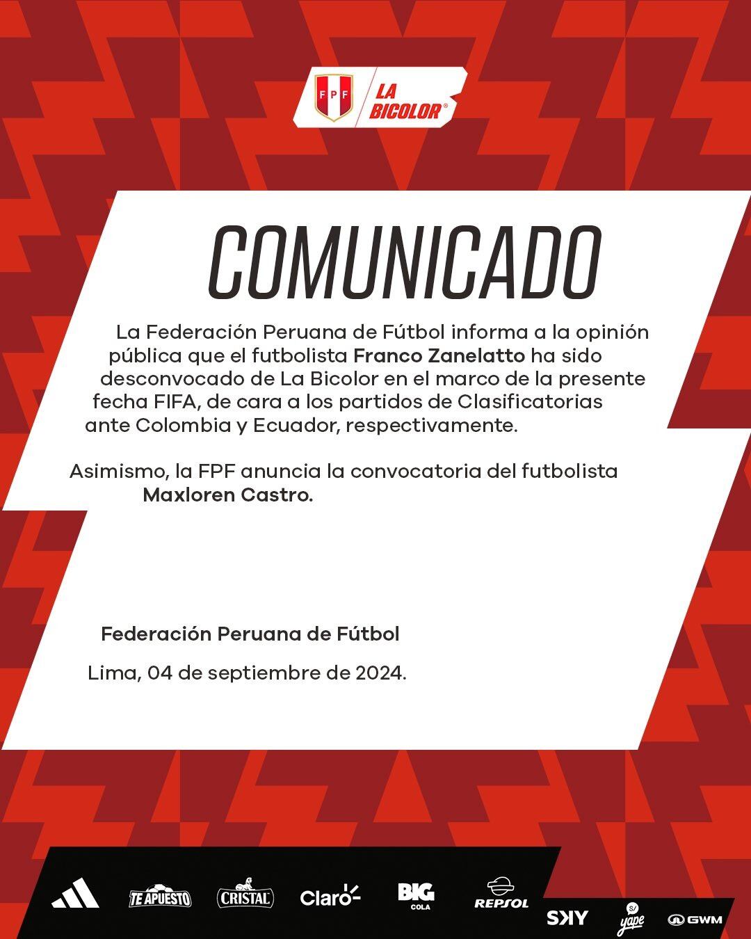 Comunicado FPF