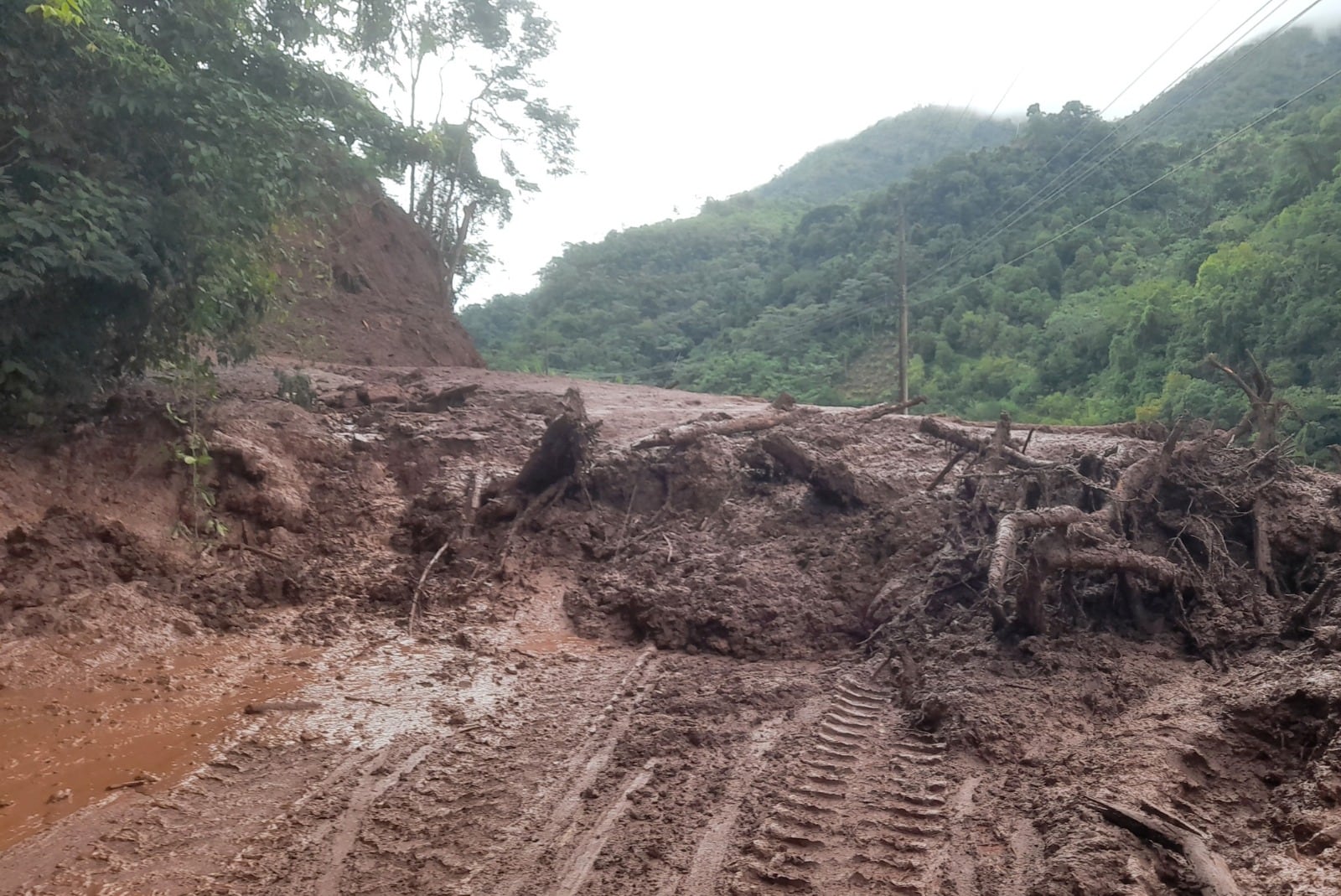 Lluvias también provocan huainos y deslizamientos que bloquean las vías del interior del país.