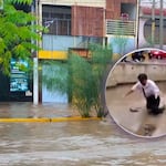 ¡Arriesgó su vida! Adulta mayor cayó a zanja cubierta por agua tras torrencial lluvia en Piura