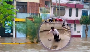 ¡Arriesgó su vida! Adulta mayor cayó a zanja cubierta por agua tras torrencial lluvia en Piura