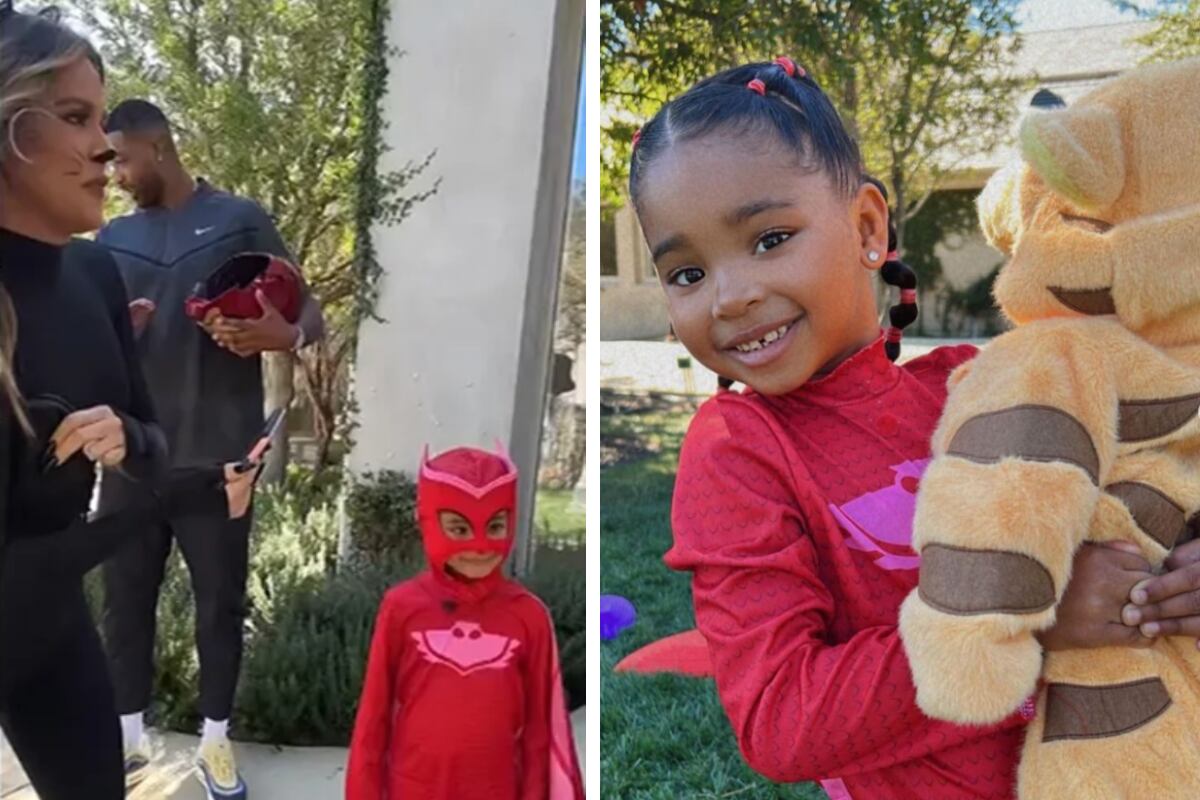 Algunas de las imágenes que dejó las celebraciones de Halloween en la familia Kardashian. (@kimandnorth / @khloekardashian).
