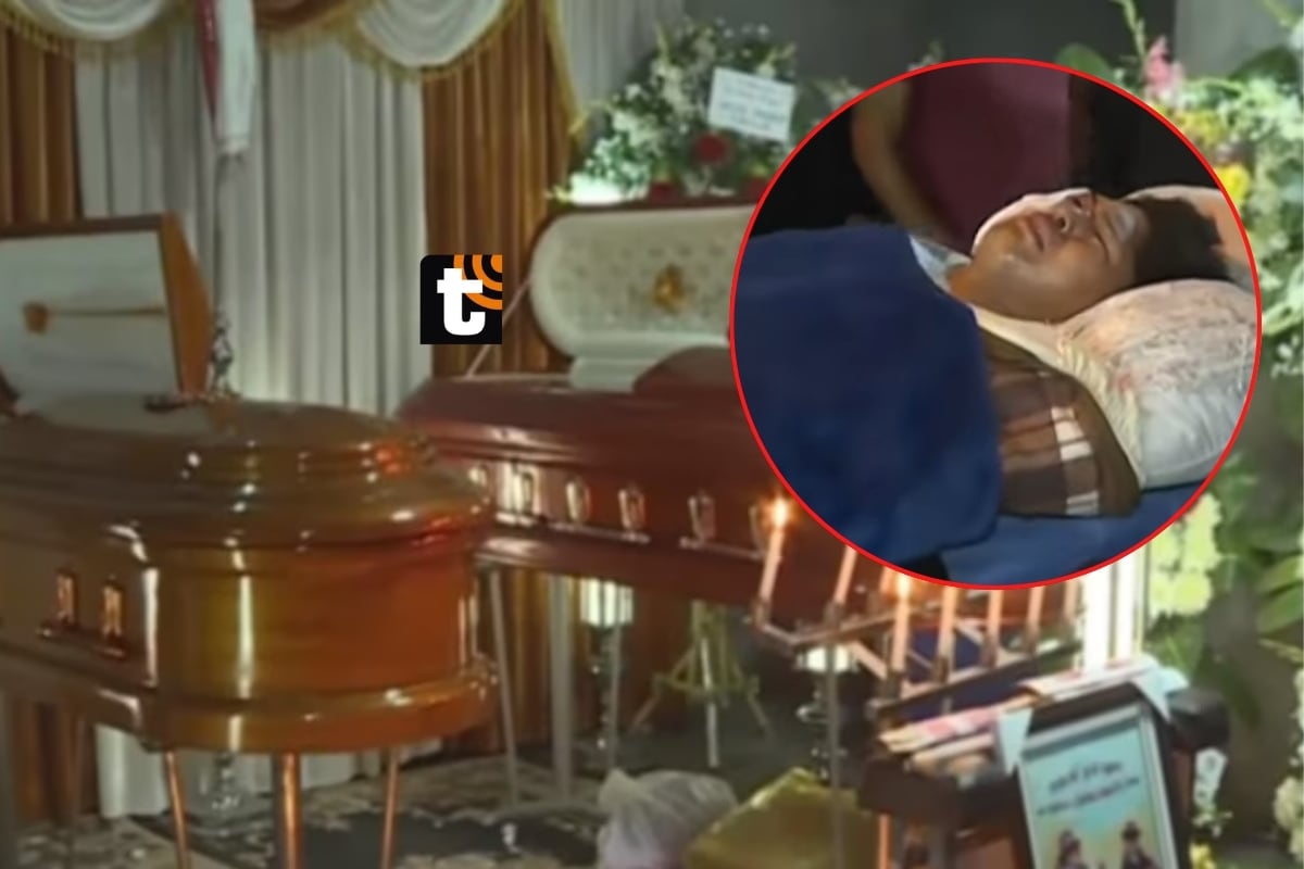 TROME - Hijo de esposos llega al velorio en ambulancia.