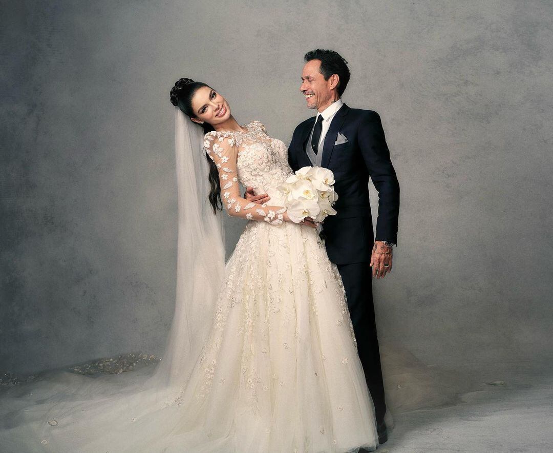 Nadia Ferreira y Marc Anthony en su matrimonio realizado en el Pérez Art Museum de Miami, Estados Unidos (Foto: Nadia Ferreira / Instagram)