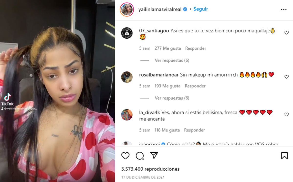 Los comentarios destacando su belleza no se dejaron esperar (Foto: Yailin La Más Viral / Instagram)