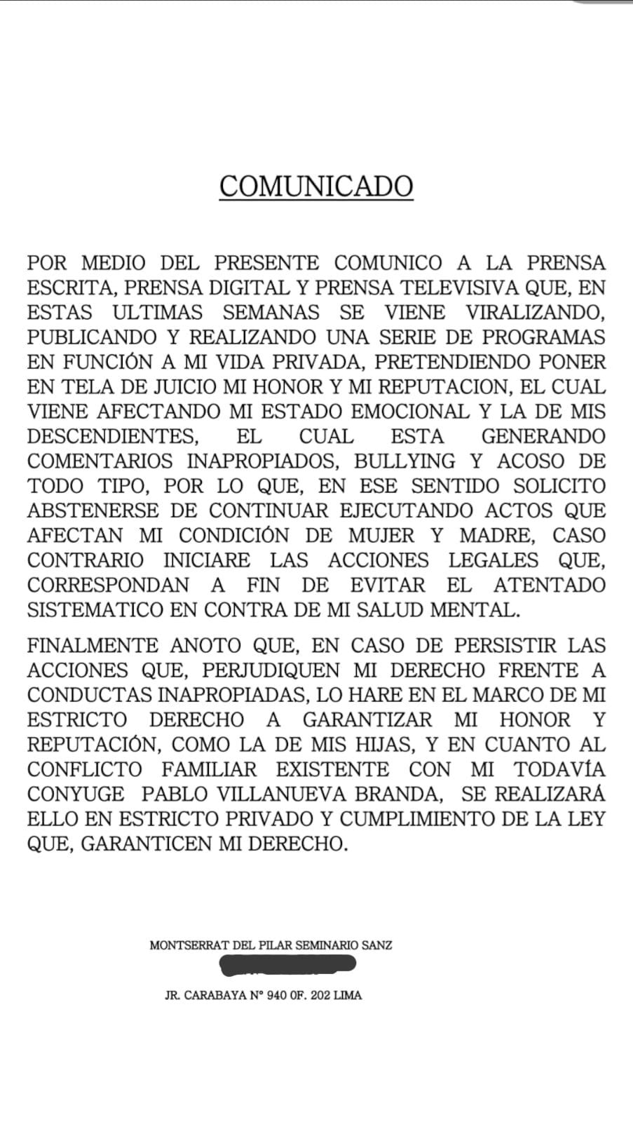 Esposa de Melcochita se pronuncia.