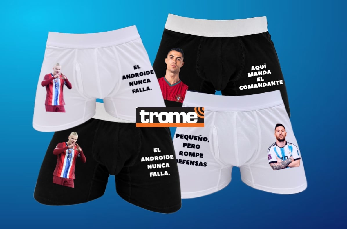 De todo por el Mundial. Venden polos y ropa interior de Haaland, Vouzinha, Messi y Ronaldo. (Entrevista y foto composición: Isabel Medina / Trome).