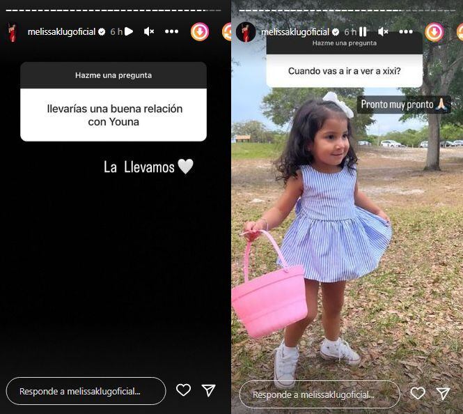 Melissa Klug sorprende al revelar que tiene una buena relación con Youna, pareja de su hija Samahara. (Foto: Instagram)