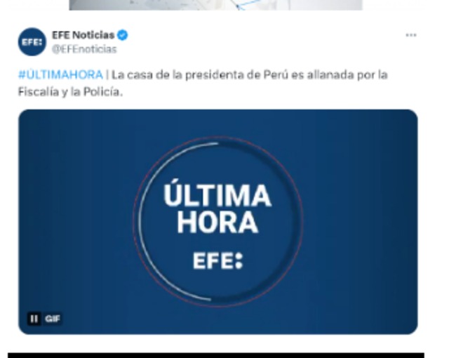 Los principales medios de comunicación del planeta informaron sobre el allanamiento policial a la casa de Dina Boluarte.