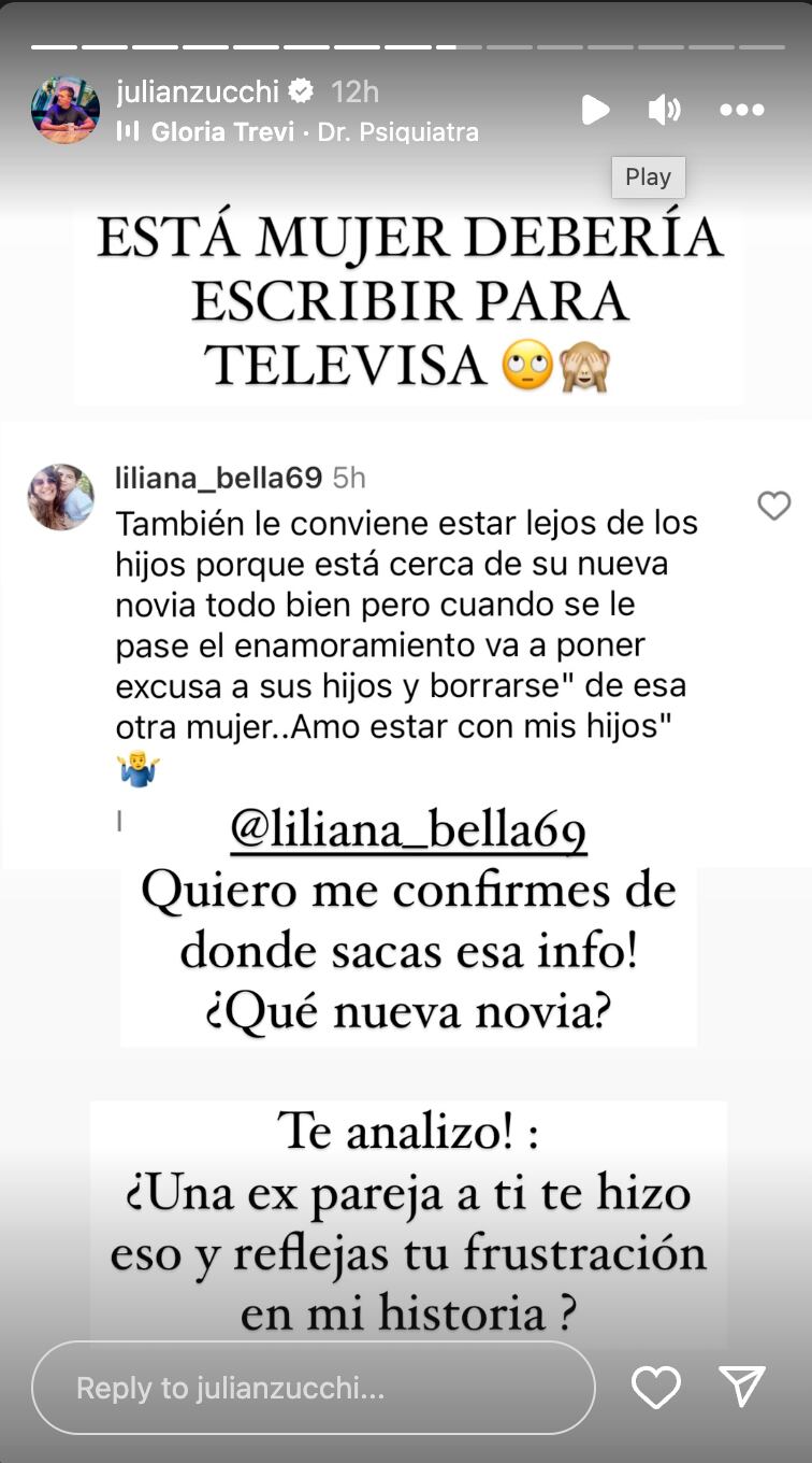 Julián Zucchi enfurece con seguidora