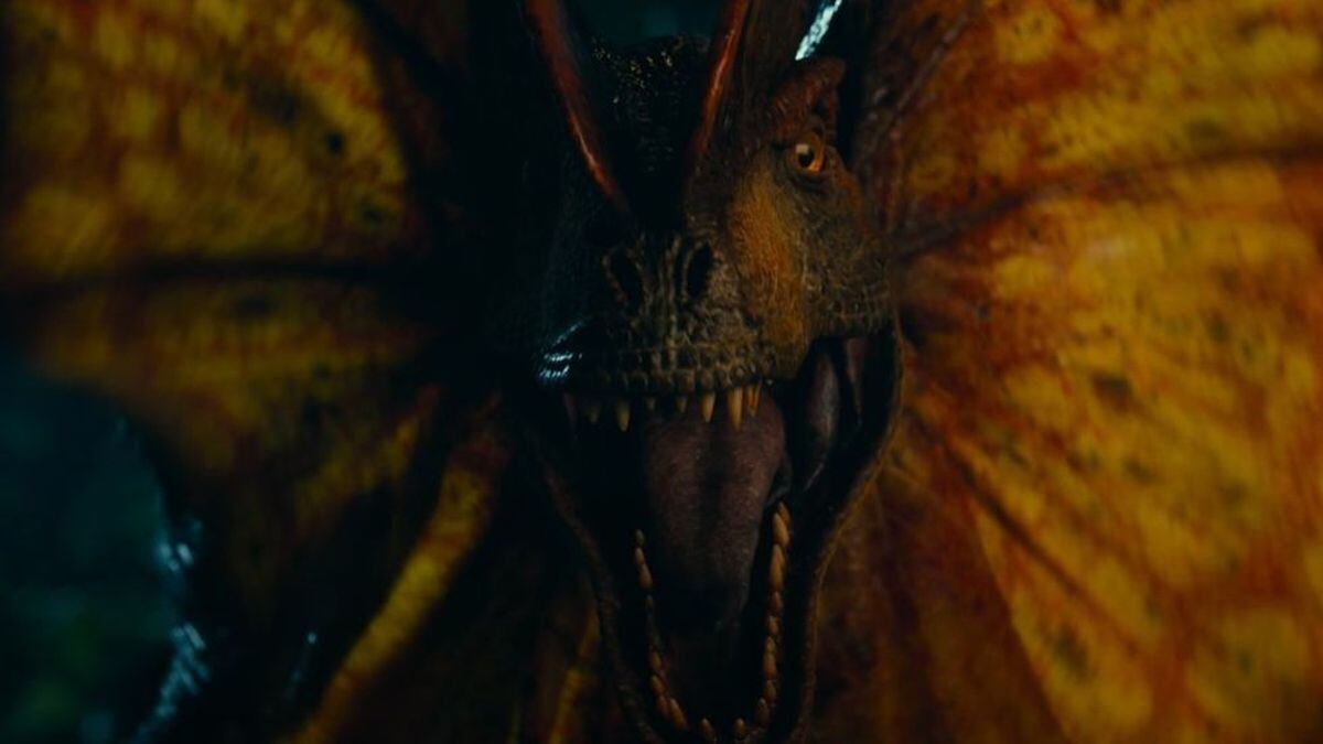 Un Dilophosaurius en acción (Foto: Universal)