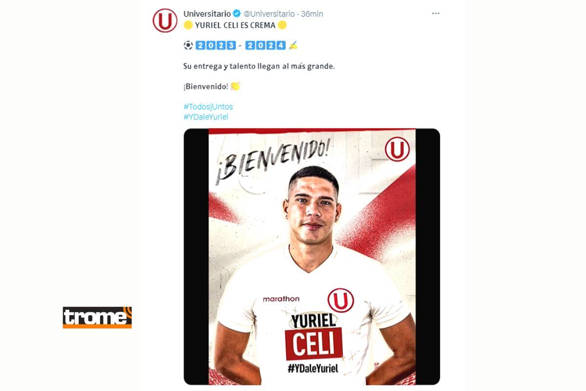 Redes sociales cremas le dieron la bienvenida (@universitario)