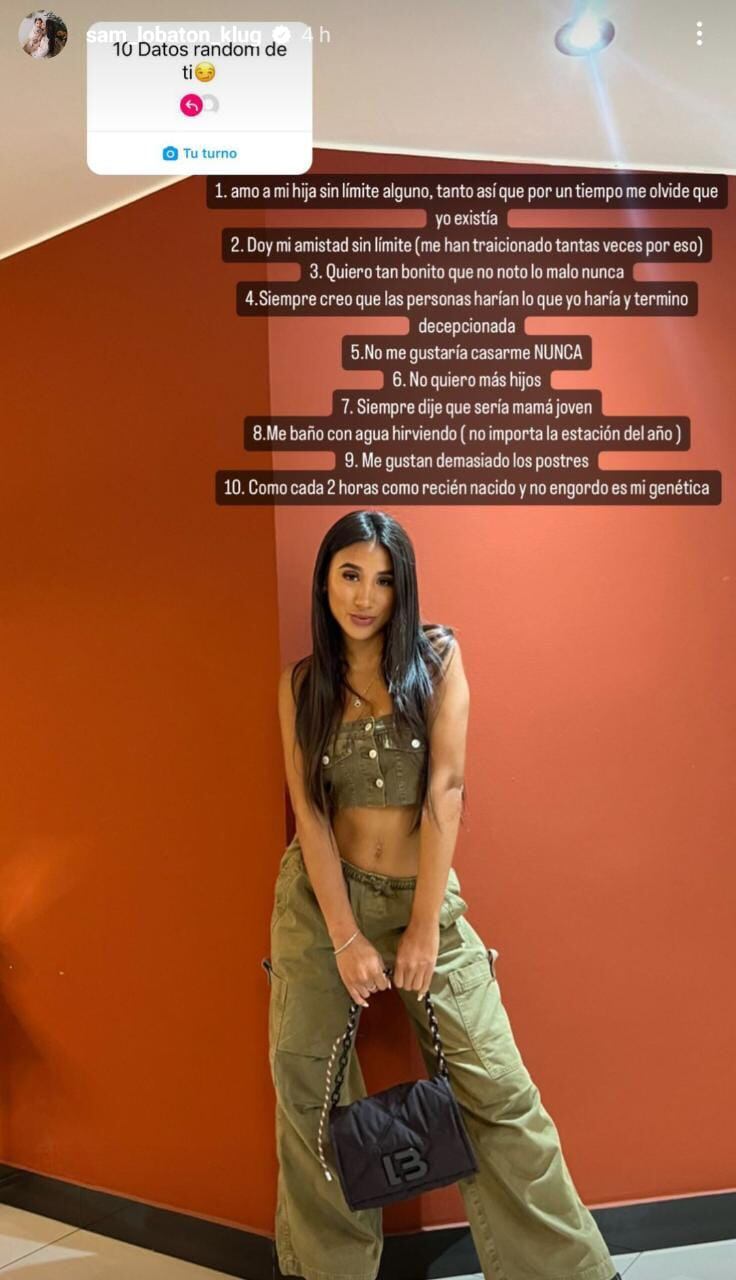 Samahara Lobatón contó 10 cosas sobre ella. Foto: Instagram