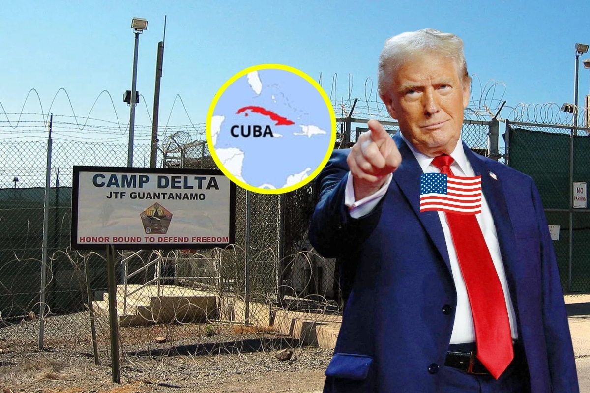 Guantánamo vuelve a ser noticia porque Donald Trump ordenó ampliar para 30 mil personas el centro de retención de migrantes ilegales que opera allí. Foto: Composición Trome.