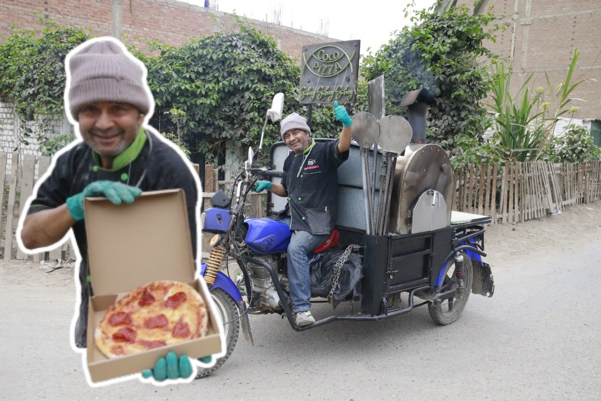 Extranjero adaptó un horno artesanal en su vehículo. Foto: Allengino Quintana