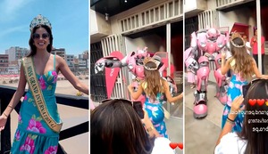Miss Grand International: Luciana Fuster bailó con un robot en su visita a Chiclayo
