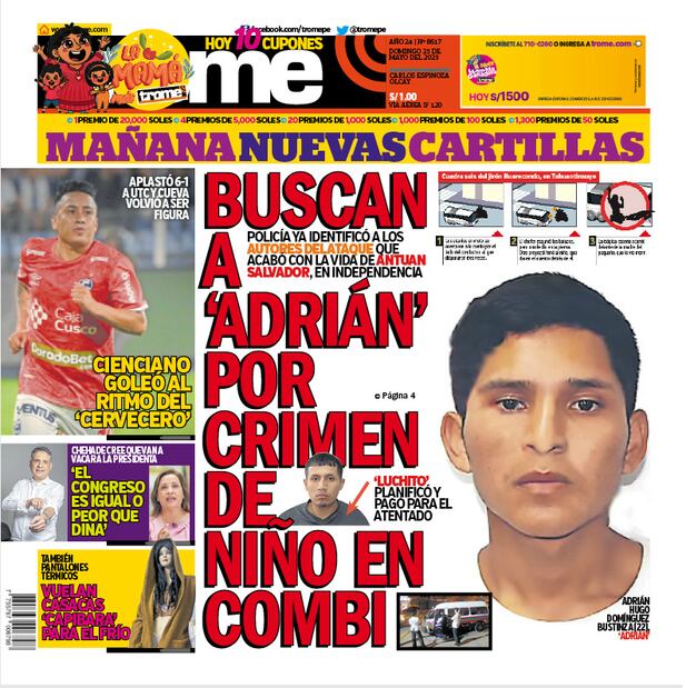 Portada Trome domingo 25 de mayo de 2025