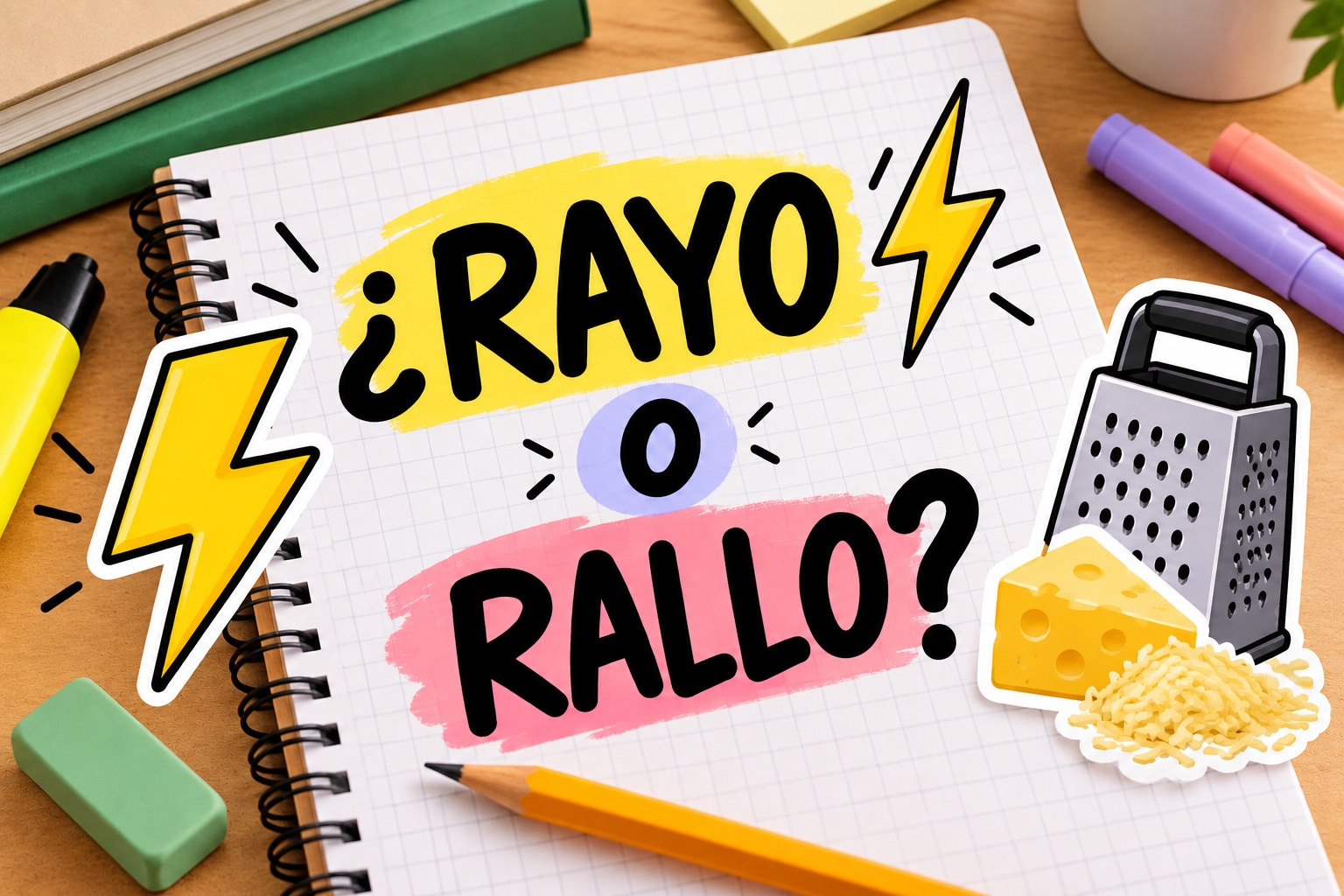 ‘Rayo’ y ‘rallo’ suenan igual, pero no significan lo mismo. Descubre cuándo se usa cada palabra y evita errores al escribir. Foto: IA.