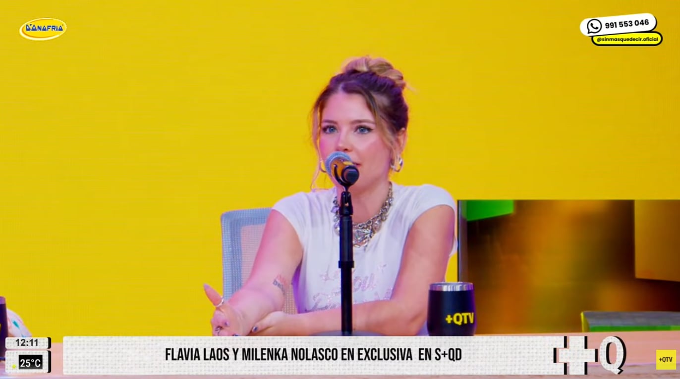 Flavia Laos limpia a Milenka Nolasco tras mala organización en el estreno de su canción.