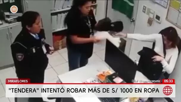 Detienen a tendera con más de S/ 1000 en ropa en Miraflores. Foto: América Noticias