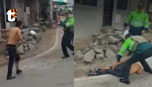 SJM: Policía reduce a vándalo que intentó acuchillar a agentes del orden