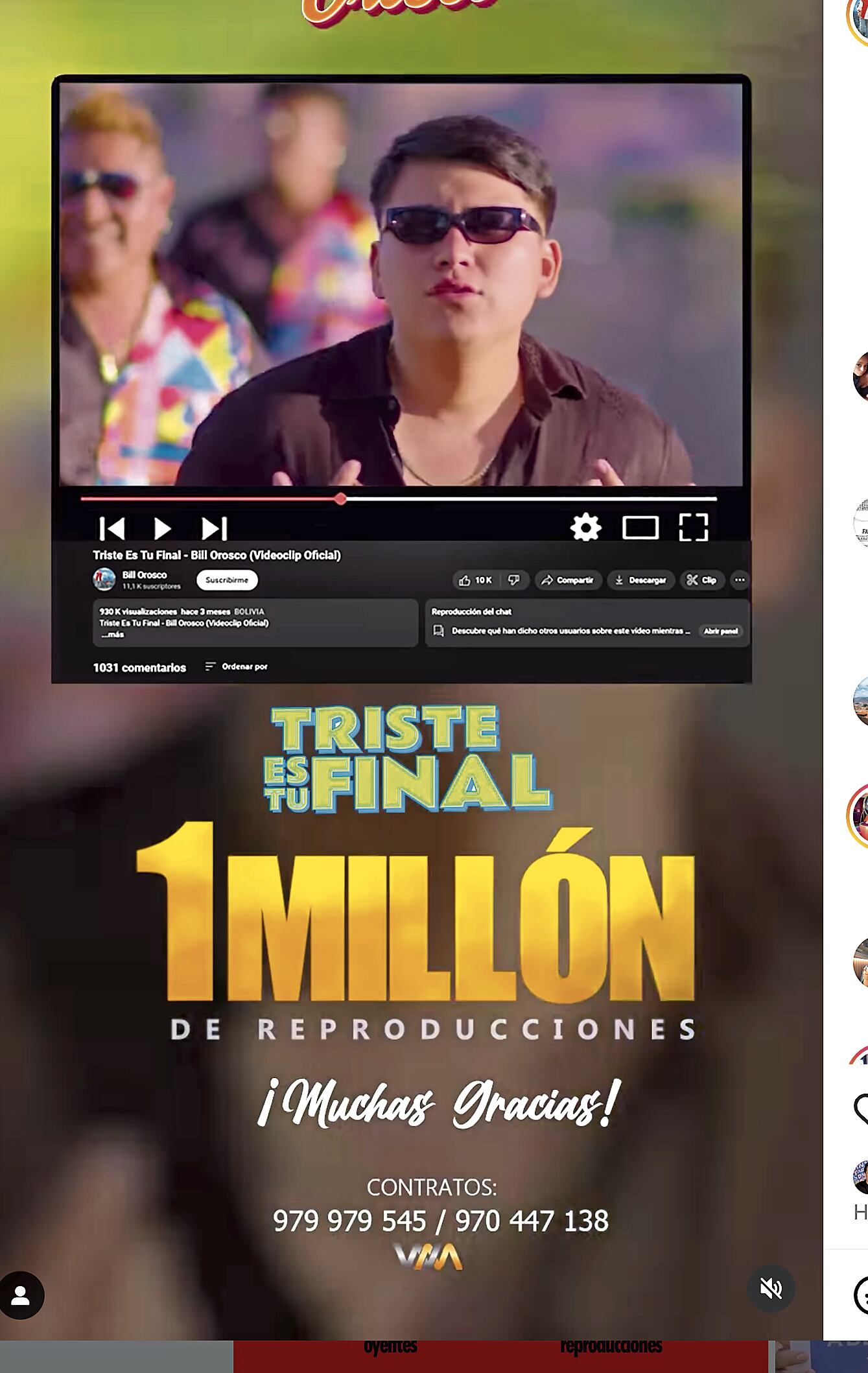Bill Orosco la rompe en YouTube
