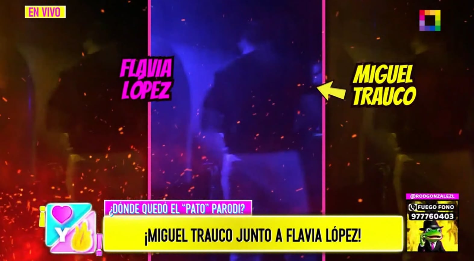 Miguel Trauco y Flavia López en discoteca post cumpleaños de Carlos Zambrano.