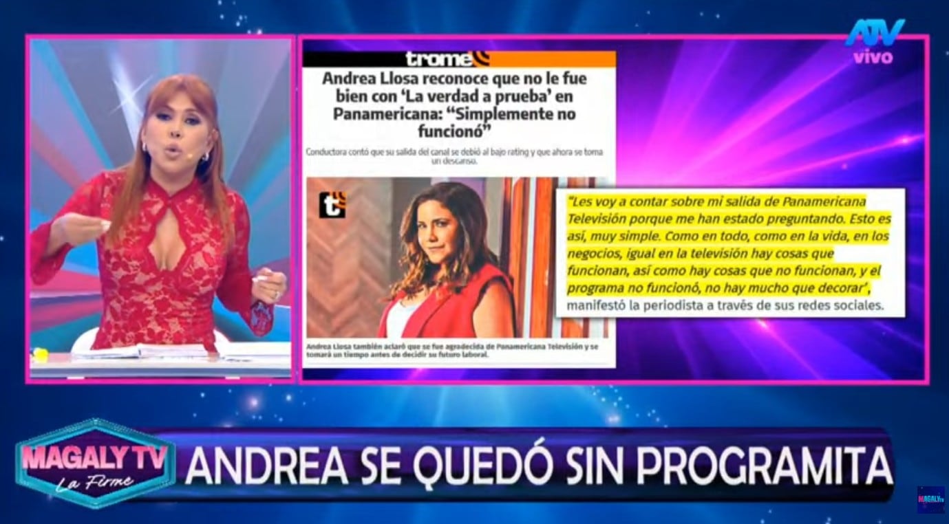 Magaly tilda de "conformista" a Andrea Llosa.
