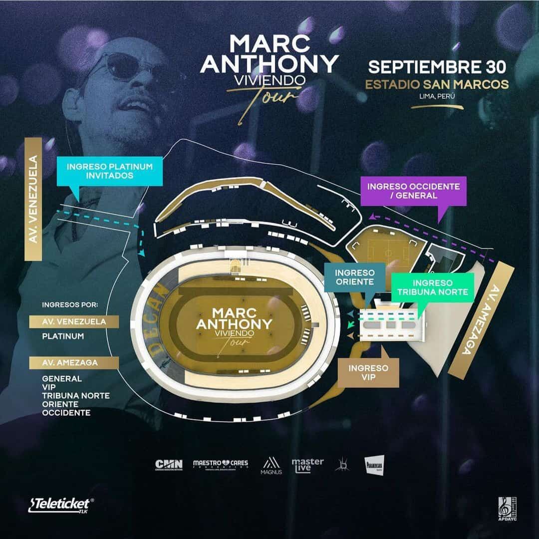 Mapa del Estadio San Marcos.