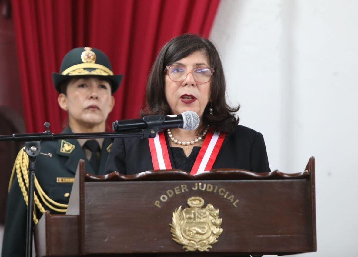 Janet Tello, presidenta del Poder Judicial, dijo esperar ejercer su defensa ante la JNJ. (Foto: Poder Judicial)