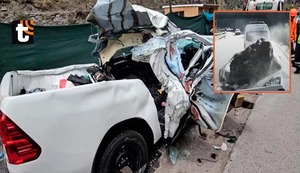 ¡Tragedia en la Carretera Central! Roca cae sobre camioneta y deja 3 muertos