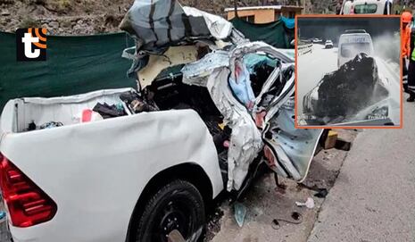 ¡Tragedia en la Carretera Central! Roca cae sobre camioneta y deja 3 muertos