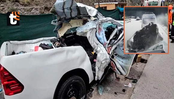 Huarochirí: impactante video de una gran roca que aplasta a una camioneta dejando tres muertos